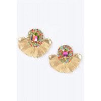 Rhinestone Metal Earrings