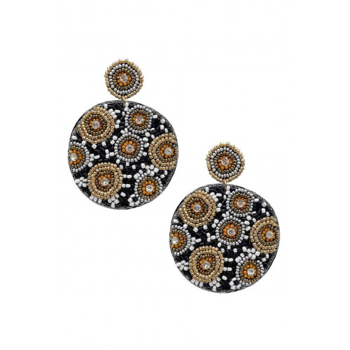 Seed Bead Round Dangle Earring - Designer Style - CC-55549