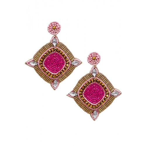 Seed Crystal Bead Dangle Earring - Designer Style - CC-55550