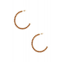 Rhinestone Bead Open Hoop Post Earring