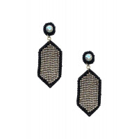 Seed Bead Rhinestone Hexagon Dangle Earring