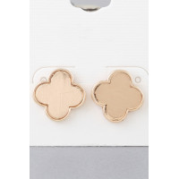 Classic Gold Clover Stud Earrings