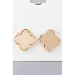 Classic Gold Clover Stud Earrings