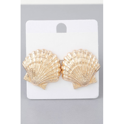 Majestic Clamshell Earrings - Designer Style - CC-WH2000729