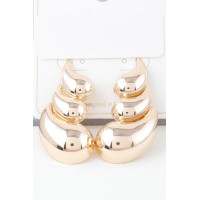 Shiny Curved Teardrop Earrings