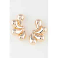 Shiny Flower Halves Earrings