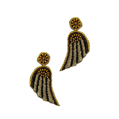 Style Contemporary Wing Patch Drop Earring - CC-51164