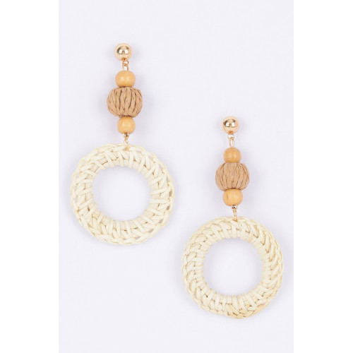 Round Bamboo Earring - Designer Style - CC-WH2001041