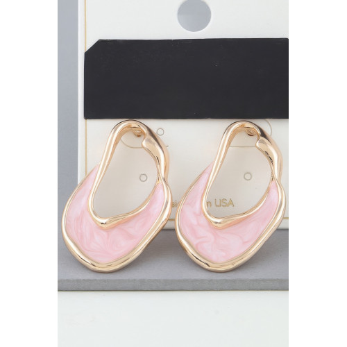Multi Abstract Marble Ripple Earrings - Designer Style - CC-WH2001157