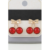 Sequin Cherry Ribbon Earrings