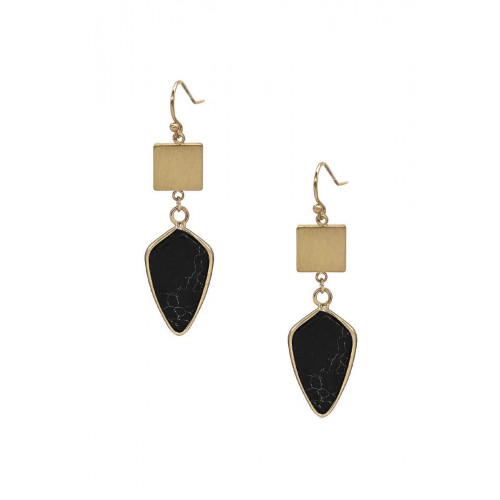 Style Marbling Stone Dangle Earring - Designer Style - CC-54053