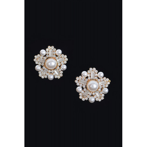 Starburst Faux Pearl Earrings - Designer Style - CC-WH2001121