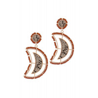 Beaded Snake Pattern Post Drop Earring