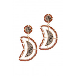 Beaded Snake Pattern Post Drop Earring - Contemporary Fashion