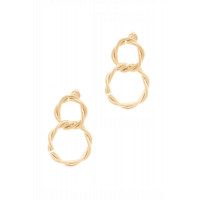 Secret Box Double Twist Metal Dangle Stud Earring