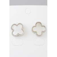 Multi Beaded Clover Stud Earrings
