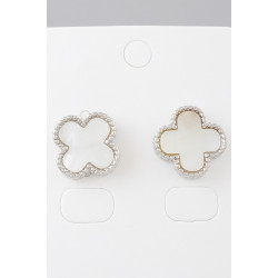 Multi Beaded Clover Stud Earrings