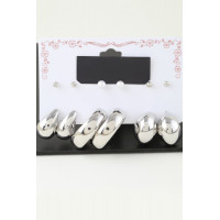 Multi Shiny Modern Hoop Earrings Set