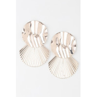 Shiny Shell Disc Earrings