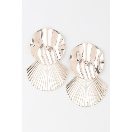 Shiny Shell Disc Earrings - Designer Style - CC-WH2001331