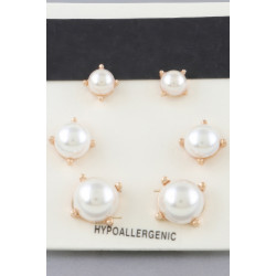 Multi Pearl Stud Earrings Set
