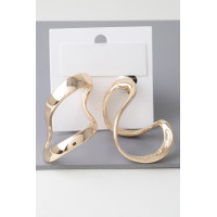 Abstract Shiny Bend Earrings - Contemporary Fashion