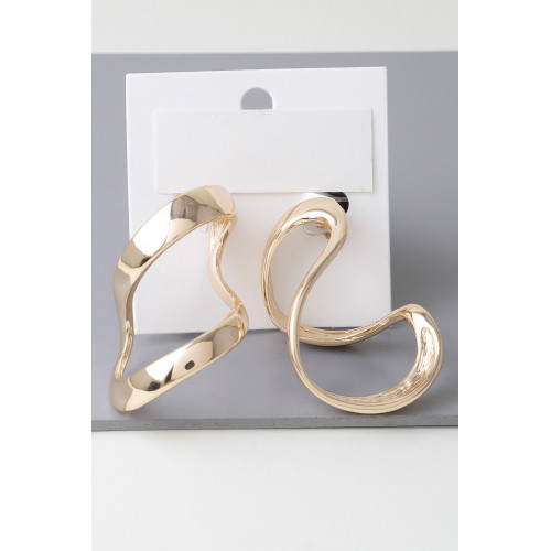 Abstract Shiny Bend Earrings - Designer Style - CC-WH2001253