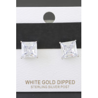 Silver Cubic Zirconia Rhinestone Earrings