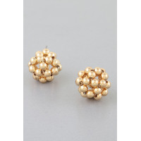 Multi Beaded Dome Stud Earrings