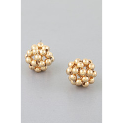 Multi Beaded Dome Stud Earrings