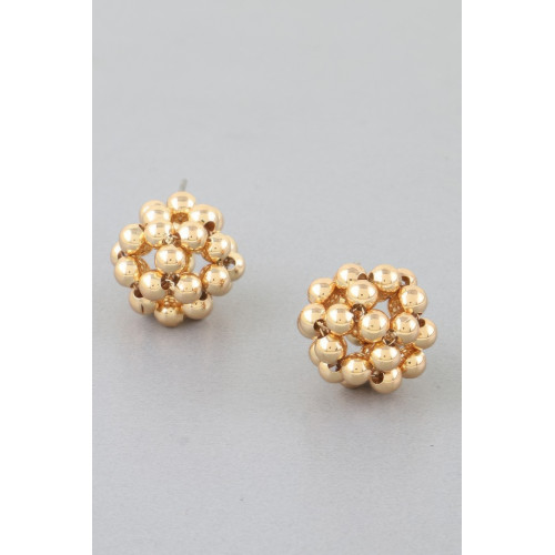 Multi Beaded Dome Stud Earrings - Designer Style - CC-WH2001866