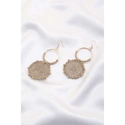 Double Round Thread Beaded Earring