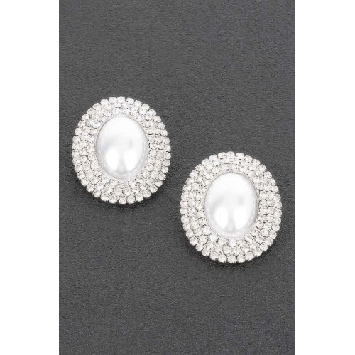 Faux Pearl Stud Earring - Designer Style - CC-WH2001017
