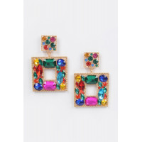 Double Square Bejeweled Earring