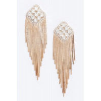 Rhinestone Fringe Earring