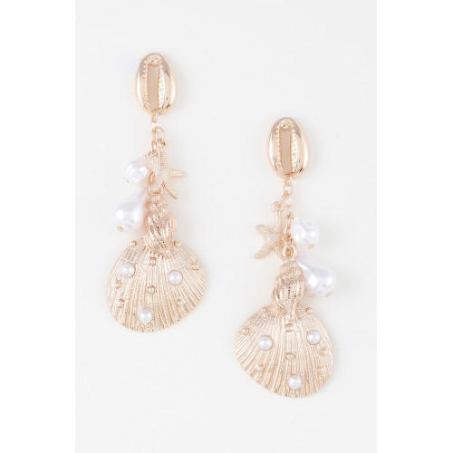 Pearled Under The Sea Drop Earrings - Designer Style - CC-WH2000925