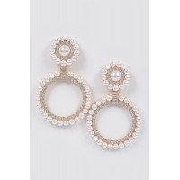 Faux Pearl&stone Dangle Earring