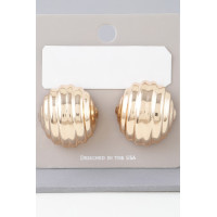 Multi Ribbed Dome Earrings