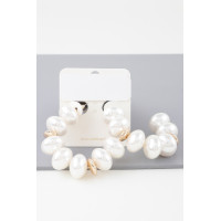 Multi Oval Pearl Hoop Earrings