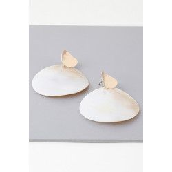 Marbled Flat White Earrings