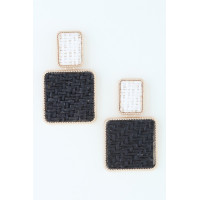 Crosshatch Frame Fashion Earrings