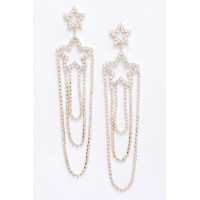 Rhinestone Fringe Earring