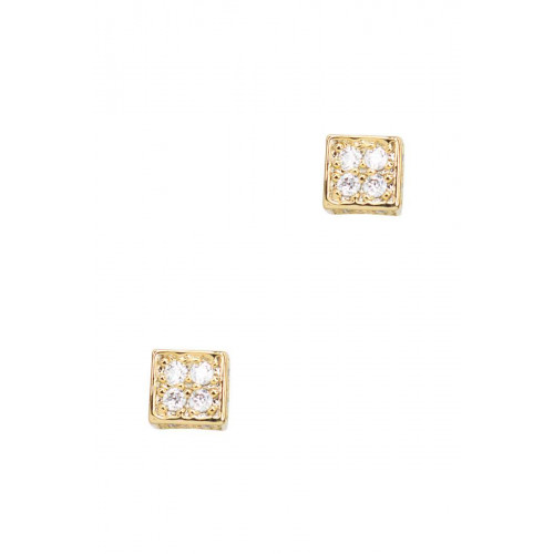 Secret Box Square Stone Stud Earring - Designer Style - CC-52581