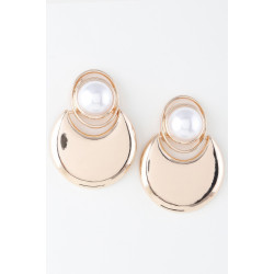 Contemporary Pearl Crescent Drop Earrings