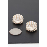 Jeweled Clam Shell Earrings