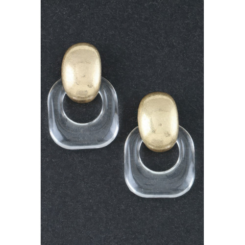 Contemporary Transparent Drop Earrings - CC-WH2000910