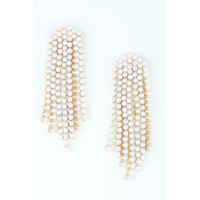 Multi Pearl Curtain Drop Earrings