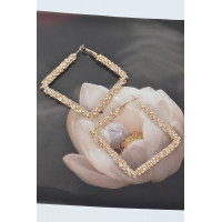 Big Square Glitter Earrings