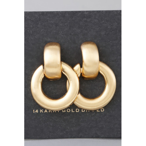 Polished Ring Drop Earrings - Designer Style - CC-WH2001243