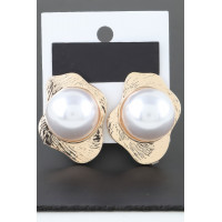 Etched Stone Statement Stud Earrings